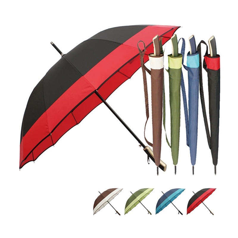 장우산 60cm 14K 칼라 멜빵 보다 자동 우산(4색랜덤)
