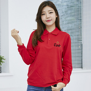 국내산 PK폴로 카라 티셔츠 긴팔 디자인20종-빨강