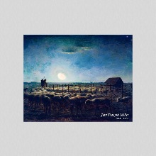메이크룩스 UHD 명화 장 프랑수아 밀레-밝은 달빛 아래 양 떼가 있는 공원