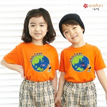 2024어린이날 임시특가] 어린이집 원복 학교 반티 국내산 순면 아트 티셔츠 반팔_지구를그려요(9색/아동성인)
