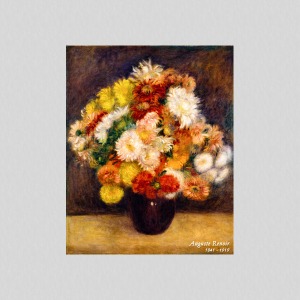 메이크룩스 UHD 주방 명화 아트월 아트보드 르누아르 - Bouquet of Chrysanthemums