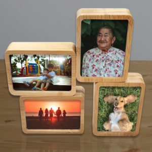 백년불변 메탈 인쇄 천연 대나무 추모관 미니 사진 액자 테이블 액자