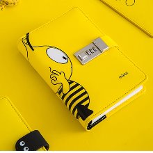 잠금장치 노트 시크릿 수첩 귀여운 꿀벌 잠금 다이어리 휴대용